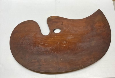 Antique Painters Palette Wood S.F.F Initials Artist Paints 16.5 x 28 