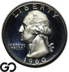 1960 Washington Quarter Cameo PROOF, Stark CAM Contrast, Superb Gem BU++