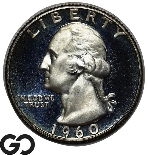 1960 Washington Quarter Cameo PROOF, Stark CAM Contrast, Superb Gem BU++