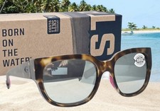 COSTA DEL MAR tortoise/silver mirror WATERWOMAN polarized 580G sunglasses NEW