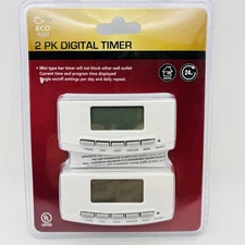 Echo Plugs. NIB - 2 Pack Digital Timers Outlets Plug. Sealed. New.