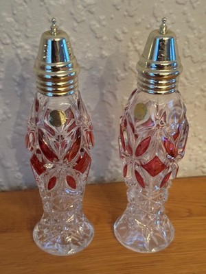 Vintage kristall Salz- und Pfefferstreuer Geschliffen