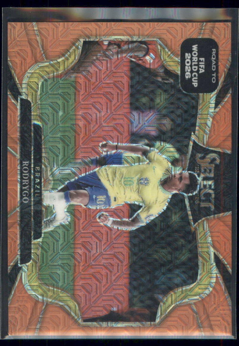 2025-26 Panini Select Road to FIFA World Cup #233 Rodrygo Orange Mojo #/825