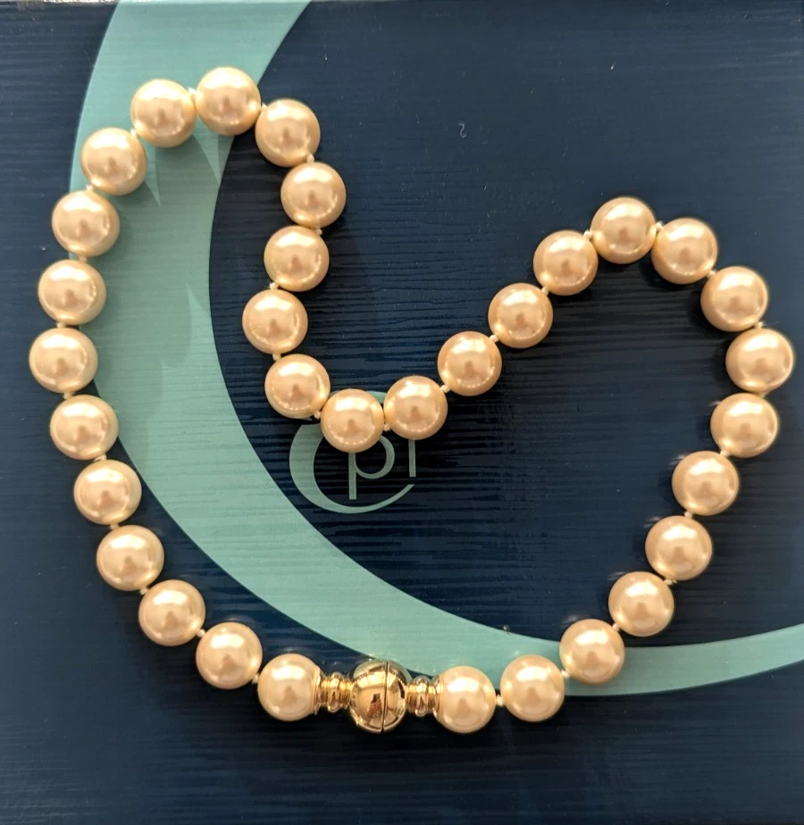 Pierre Lang Kette Perlenkette GO Magnetkette Collier Omega Chiara - Bild 2 von 2