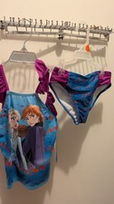 Disney Frozen Elsa and Anna Girls 2 Pc Swimsuit Size 6/6x