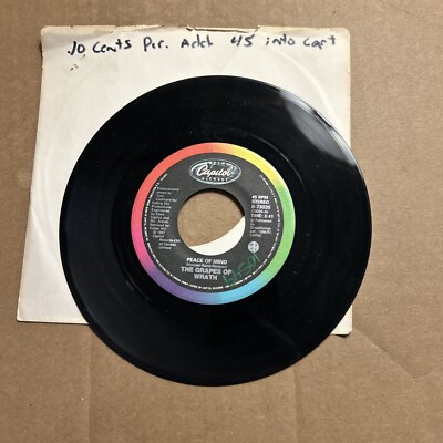 Grapes Of Wrath Peace Of Mine/So Many Times 1987 Capitol Records 45