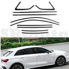 For 2021-2024 Audi A3 S3 Hatchback Car Window Trim Strip Cover Sticker Black