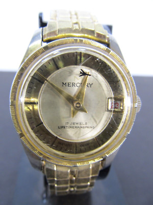 Mercury Vintage Watch,Swiss,17 Jewel,Date,Two Tone Dial- 'Aircraft' Second Hand