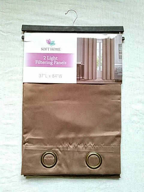 Soft Home 2-Piece 37" x 84" Light Filtering Window Curtain Panels with Grommets