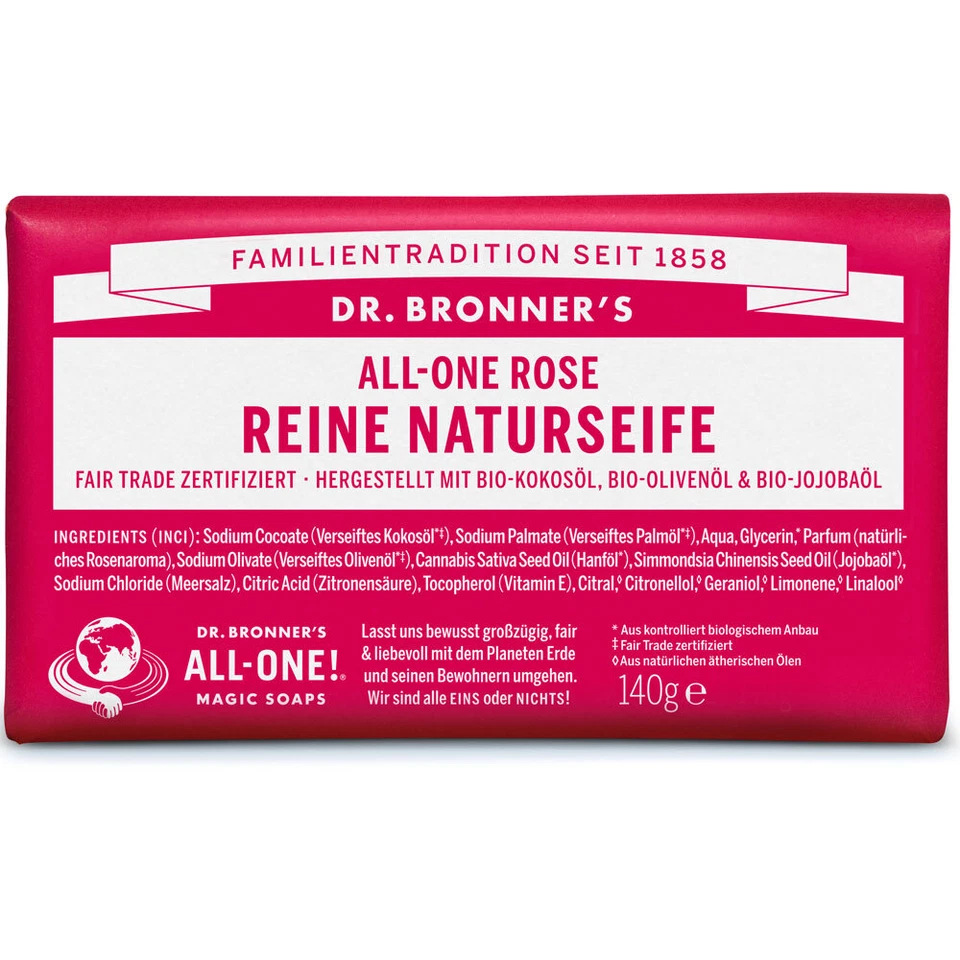 Dr. Bronners Reine Naturseife Rose 140 g
