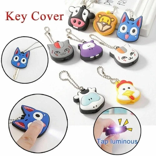 LED Light Key Cover PVC Cap Head Cover Keychain Case Shell Key | eBay