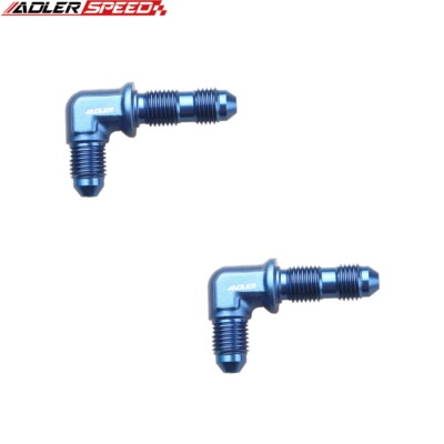 US SHIP 2PCS AN3 to -3AN Male Bulkhead 90 Degree Fuel Oil Fitting Adapter Blue
