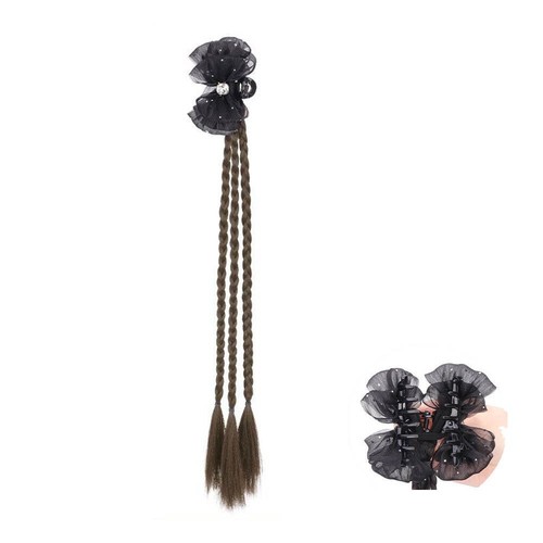 1/2Pcs Twisted Braid Wig Hair Clip Gypsophila Long Pony Tail Hair Accessories - Picture 18 of 18