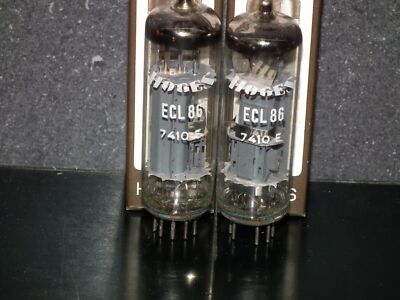 ECL86 6GW8 Hoges Platinum Matched Pair NOS NIB 1974