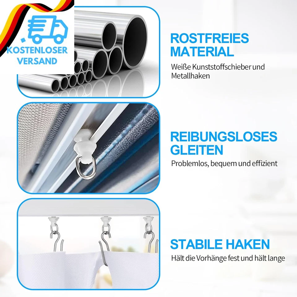 30 Set Vorhangschiene Haken Für Gardinen Schienensystem Haken Für Gardinenschien - Bild 2 von 4