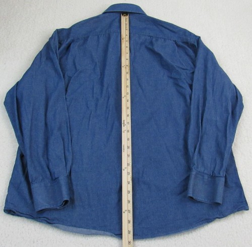 Steven Land Shirt Mens Extra Large or Slim Fit 2XL Chambray Denim Button Up - Picture 7 of 9