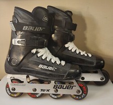 Bauer TUUK Competition Off Ice Inline ROLLER Skates Blades Black Sz 7