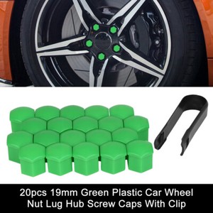 X AUTOHAUX 20pcs 17mm Universal Red Silicone Car Wheel Nut Lug Hub Screw Rim Bolt Covers Dust Protection Tyres Screw Caps