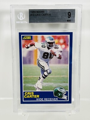 1989 Score Chris Carter RC #72 HOF BGS 9