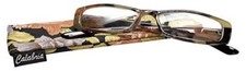 Calabria 746 Tropical Hawaiian Print Reading Glasses w/Matching Case Brown 3.25