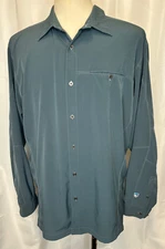 Kuhl Men Renegade Blue Outdoor Lightweight Long Sleeve Tufflex Button XL Shirt