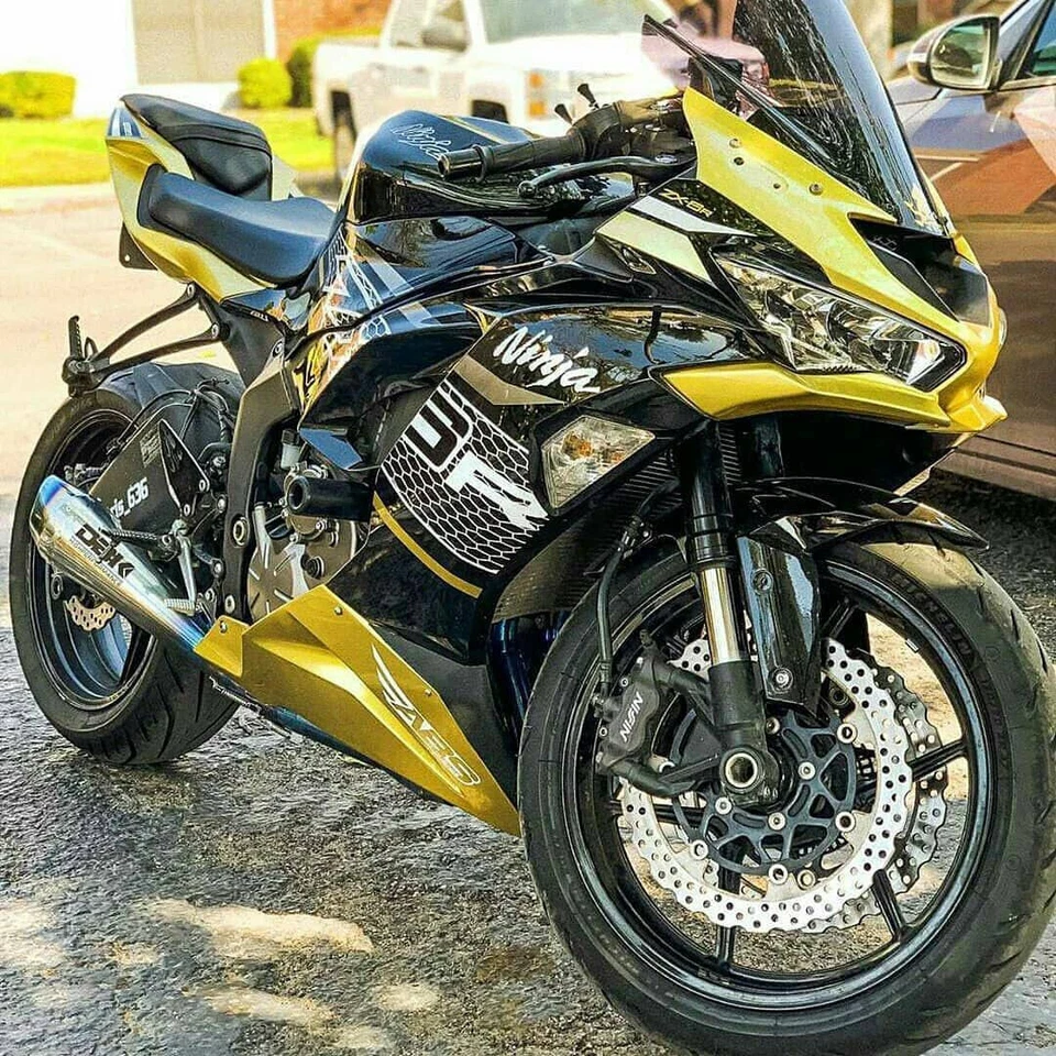 Sistema de escape completo 4 en 1 apto para Kawasaki Ninja ZX6R ZX636 2013-2018 Foto 2 de 3