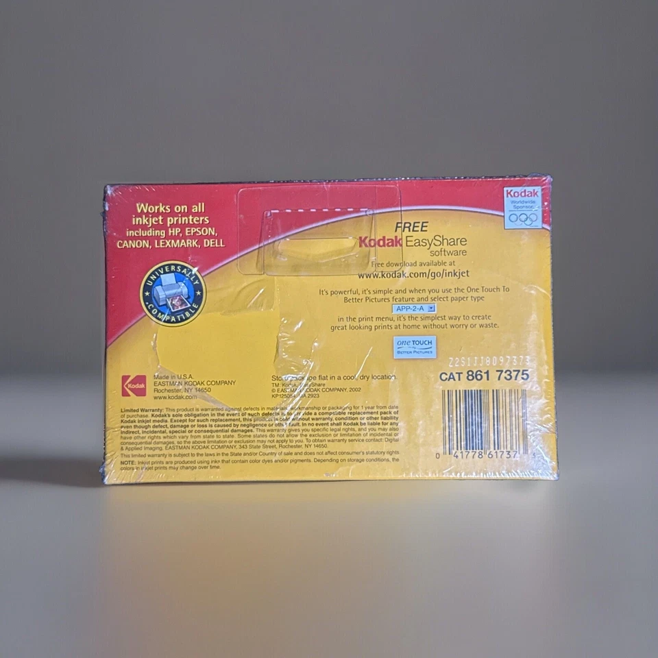 Kodak Photo Paper Anytime Picture Soft Gloss 4x6 100 Sheets Sealed New NIP - Image 2 of 3