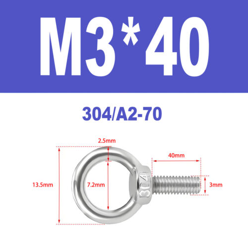 Ringschrauben Edelstahl V2A A2 Ösenschrauben M3-M18 Augbolzen Augenschrauben - Bild 12 von 122
