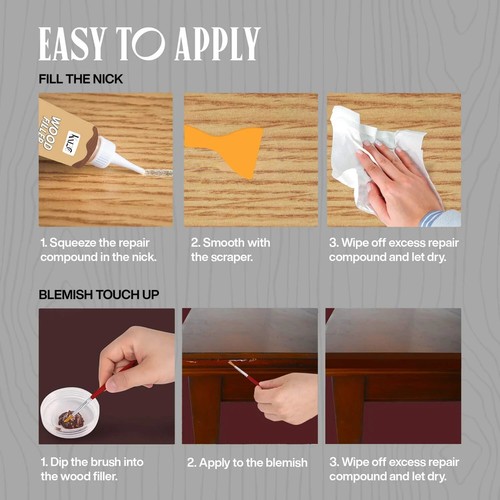 Furniture Repair Kit 50 Pcs, 24 Colors Wood Fillers, Wood Paint, Wood Repair Kit - Picture 8 of 9