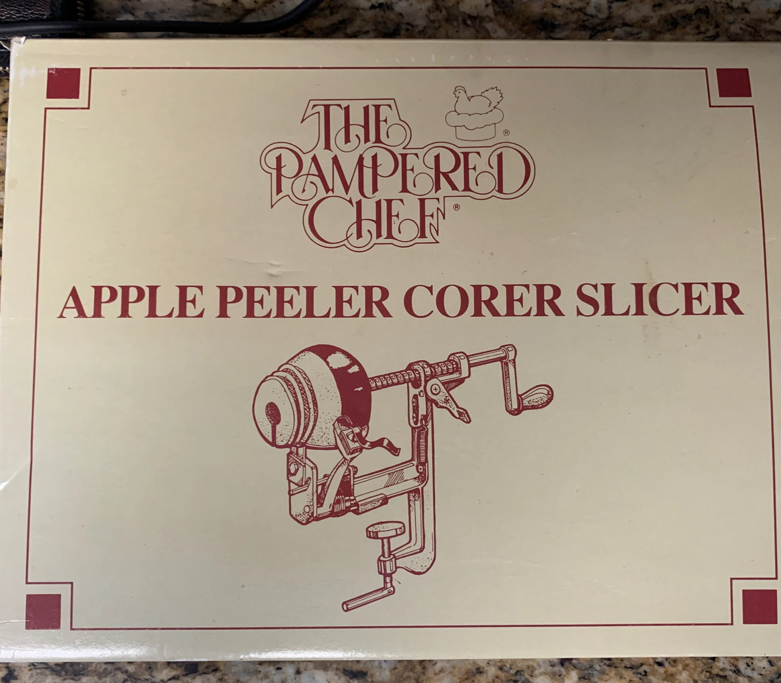 The Pampered Chef Apple Peeler Corer Slicer In Box Vintage 1993 Baking Kitchen