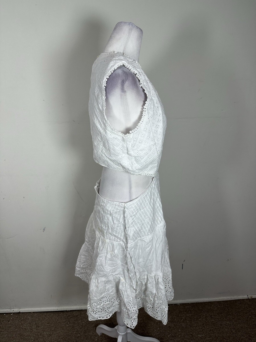 FRENCH CONNECTION Esse Cotton Eyelet Cutout Dress Size 6