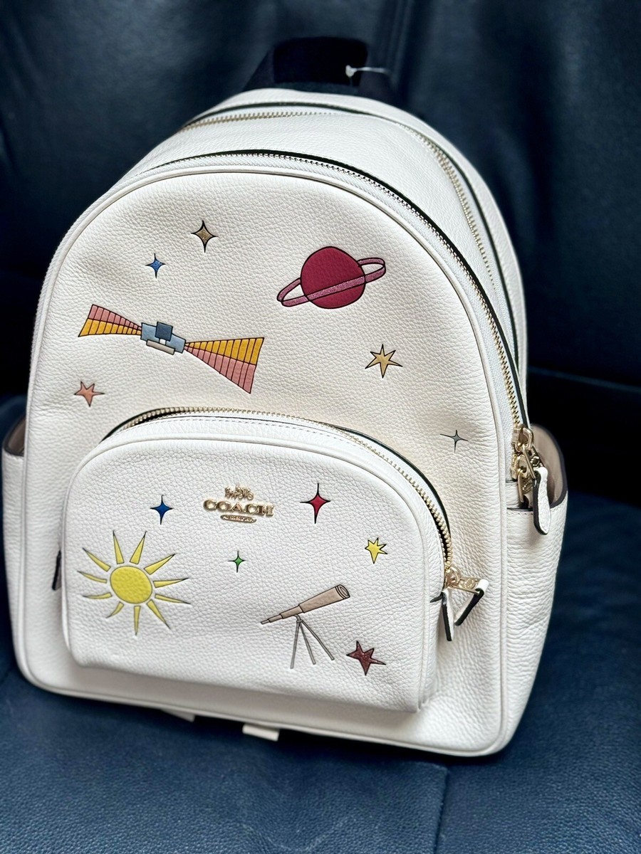 NWT Coach X Observed By Us Court Backpack In Leather- Chalk Multi