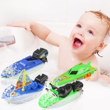 Kids Speed Boat Ship Wind Up Toy Bath Shower Float In Water Kids Clockwork Toys
