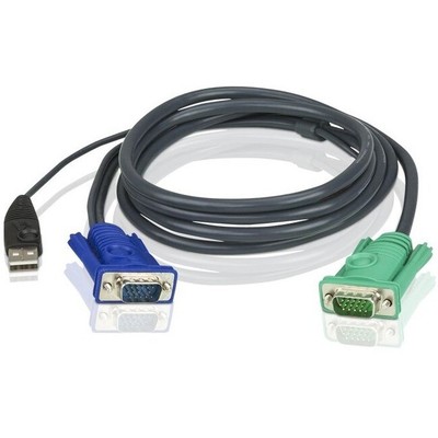 ATEN 6' USB KVM Cable SPHD15 to VGA & USB A 2L5202U