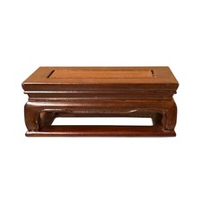 7.5" Light Brown Rectangular Curve Legs Wood Display Stand Riser st1107