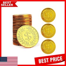 100 Gold Treasure Coins - Fun Favors for Birthday and Pirate-Themed Parties