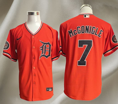 #ad Detroit Tigers #7 Kevin McGonigle Orange Cool Base Stitched Jersey Men#x27;s* $74.55