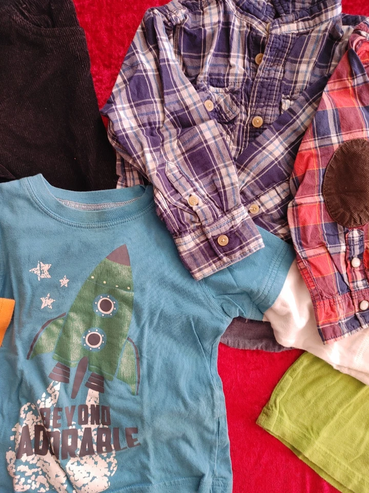 9pc Boys 2Y Pants Shirts H&M Carter's Gymboree Koala Old Navy Pj Corduroy Lot34 - Image 4 of 4