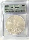 2001 $1 American Silver Eagle ICG MS69