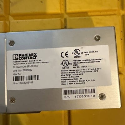 Phoenix Contact FL Switch SFNB 8TX 2891002 8 Port Industrial Ethernet Switch