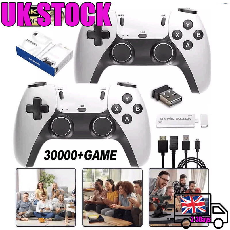 Wireless Retro Game Console 20,000 Games Classic Emulator +Dual 2.4G Controllers