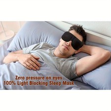 Top-Quality 100 Blackout 3D Sleep Mask - Strap, Soft Sponge, Ultra-Comfortable