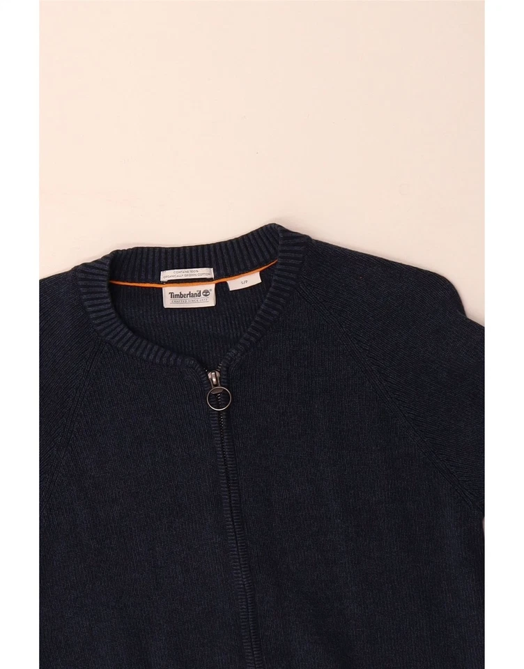 TIMBERLAND Hombres Cárdigan Suéter Pequeño Azul Marino Algodón DG01 Foto 3 de 3