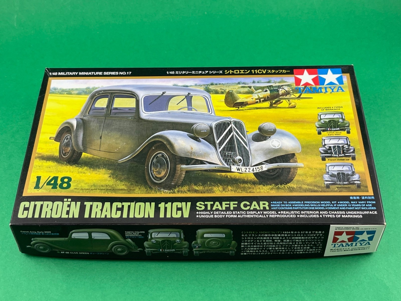 Tamiya 1/48 Citroen Traction 11CV Staff Car # 32517 - Sealed Bags