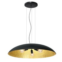 HäNgelampe Esstisch Stoff Schwarz Gold Ø100 Cm E27 Xxl Pendelleuchte Esszimmer