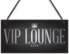 VIP LOUNGE Vintage Man Cave Pub Home Bar Garden Hanging Sign Plaque BBQ Beer Par