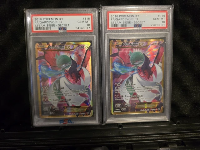 TWO Pokémon Gardevoir EX Holo Secret Rare 116 XY-Steam Siege PSA 10