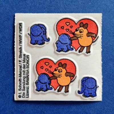 Vintage Stickeralbum Sticker bsb 90er Fuzzy Stoff Sendung mit der Maus 