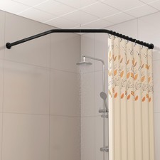 Diamond Shaped Corner Shower Curtain Rod, Both Sides 22-34.8, Middle 28-43.7 ...