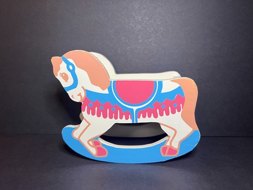 VTG Great American Audio Co Wooden Rock-A-Bye Baby Rocking Horse Cassette Holder